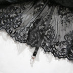 Cut‑Out Open‑Back Lace Garter Chemise