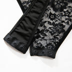 Eyelash‑Lace Deep‑V Open‑Back Intimate Bodysuit