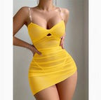 Sheer mesh camisole dress