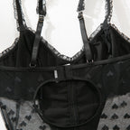 Cut‑Out Open‑Back Lace Garter Chemise