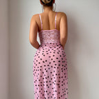 Sweet Heart Print Lace Corset Dress