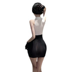 Plus Size Sexy Secretary Lingerie Costume - Office Lady Pure Desire Ultra Short Bodycon Outfit