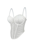 Seductive Sheer Lace Corset Top with Structured Underwire Cups