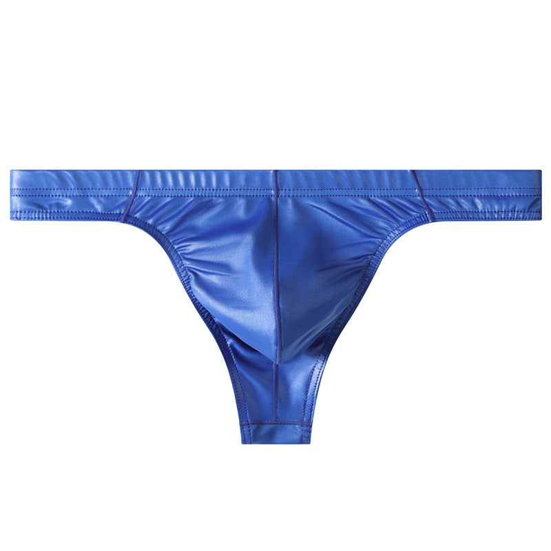 Men’s Wet Look Faux Leather Thong