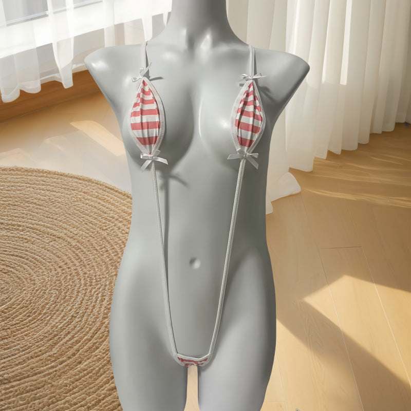 Sexy Cut-Out Tie-Back One-Piece Swimsuit with Bow Detail