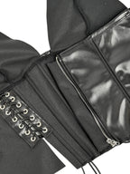 Faux Leather Halter Corset Top with Side Lace-Up Closure