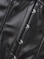 Open Cup Leather Lingerie Corset with Adjustable Straps