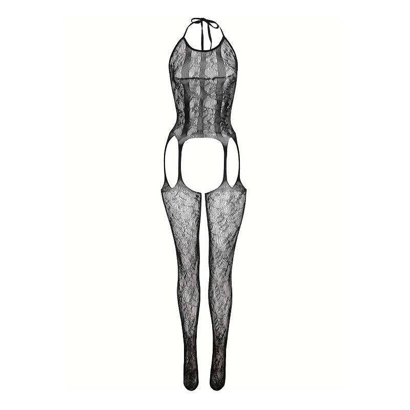 Halter Neck Floral Lace Bodystocking