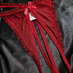 Ruffled Mesh Bra And High-Waisted Garter Skirt Lingerie Set