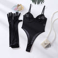 Minimalist Deep V Open Back Slim See-Through Nightwear