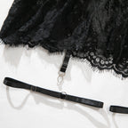 Cut‑Out Open‑Back Lace Garter Chemise