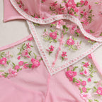 Floral‑Embroidery Mesh Babydoll