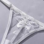 Romantic White Floral Lace Lingerie Set