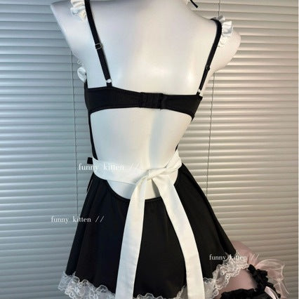 Sexy Cute Maid Costume Lingerie Set with Underwire and Push-Up Fit