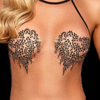 High-Cut Sheer Mesh Lingerie Bodysuit with Lace Bust Accents