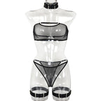 4 Piece Sheer Mesh Bra and Thong Set