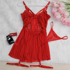 Alluring Sheer Mesh Babydoll with Chain Details