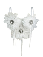 Flower-Appliqué Corset Lingerie Top