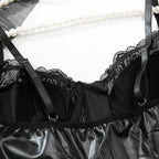 Patent Faux‑Leather Bodycon Mini Lingerie Dress