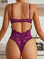 Sheer Mesh Patchwork Push Up High Cut One Piece