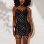 Floral Lace Corset Lingerie with Open Back