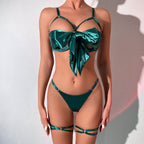 Elegant Satin Bow Lingerie Set