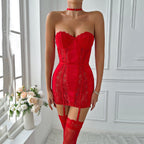 Provocative Sheer Lace Corset Nightie for Passionate Nights