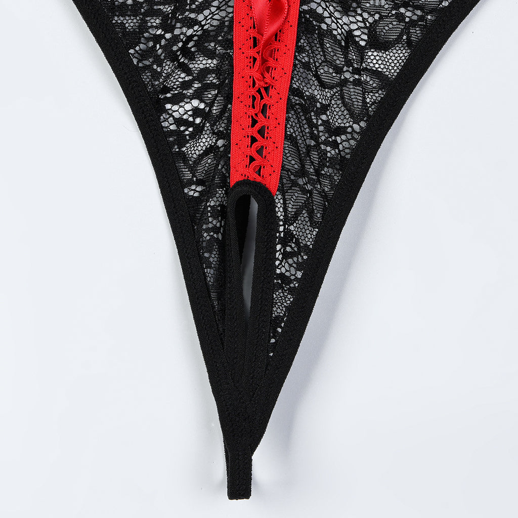 Floral Lace Halter‑Neck Teddy