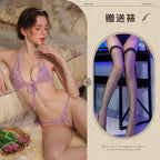 New Sexy 3-Piece Lingerie Set, Open-Crotch Bikini Style, Plus Size