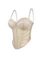 Seductive Sheer Lace Corset Top with Structured Underwire Cups