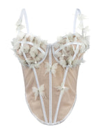 Butterfly Appliqué Corset Lingerie Top