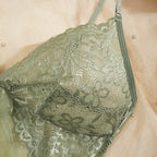 Floral Lace Polka‑Dot Mesh Ruffled Chemise