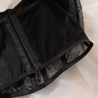 Lace Corset Crop Top with Pearl Chain Detail