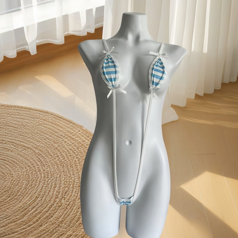 Sexy Cut-Out Tie-Back One-Piece Swimsuit with Bow Detail