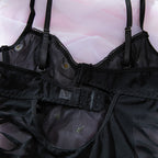 Daisy Embroidered Sheer Mesh Teddy Lingerie