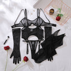 Sheer Mesh Harness Lingerie Set