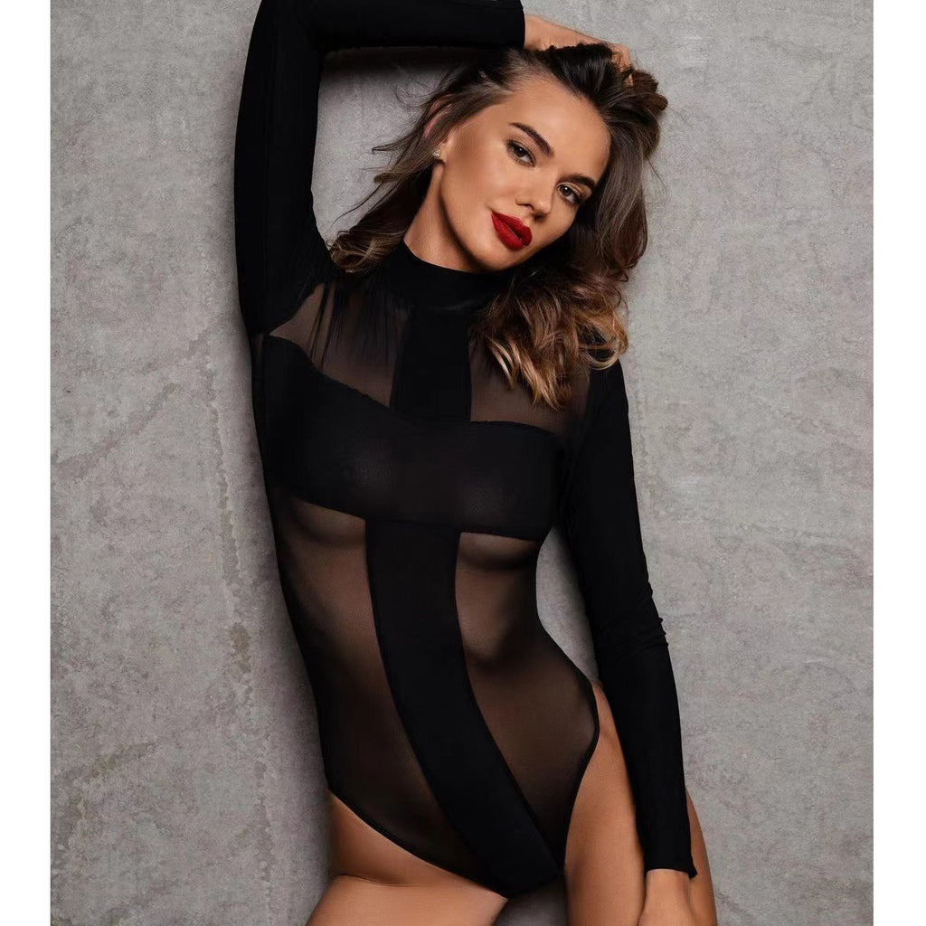 Erotic High-Neck Mesh Teddy to Ignite Your Intimacy