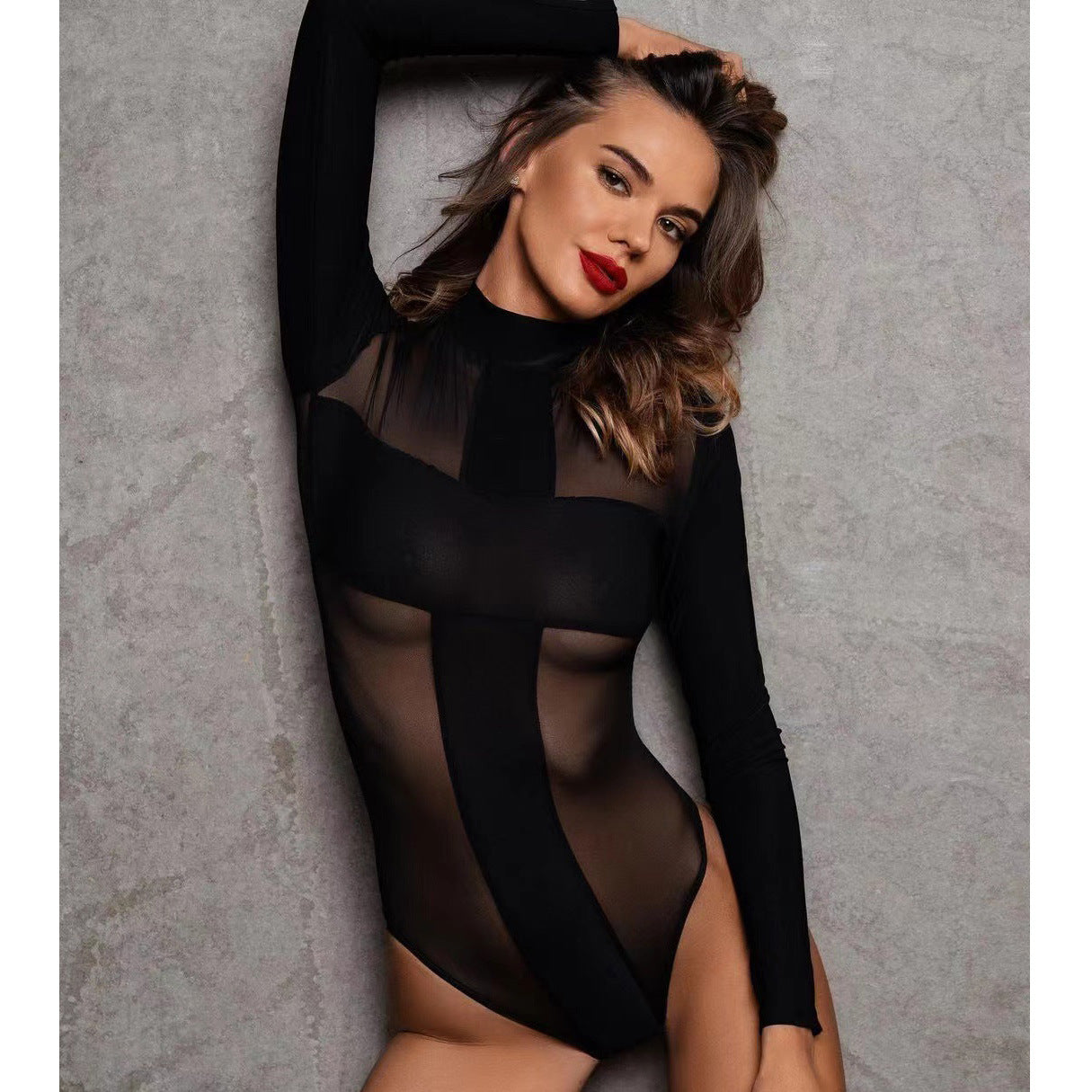 Erotic High-Neck Mesh Teddy to Ignite Your Intimacy