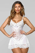 Be Mine Romantic Lace Chemise & Thong Set