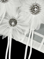 Flower-Appliqué Corset Lingerie Top