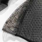 Floral Lace Polka‑Dot Sheer Mesh Chemise Set