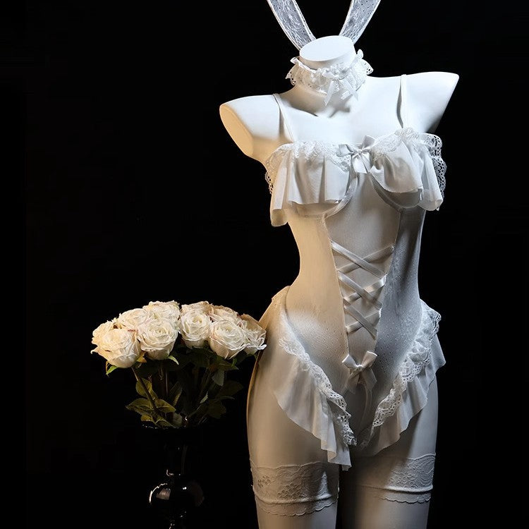 Flirty Bunny Costume Lingerie Bodysuit