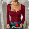 Floral Lace Corset Bodysuit with Square Neckline
