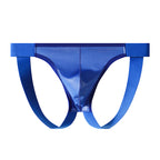 Men’s Faux Leather Bold Wet Look Thong with Contoured Pouch