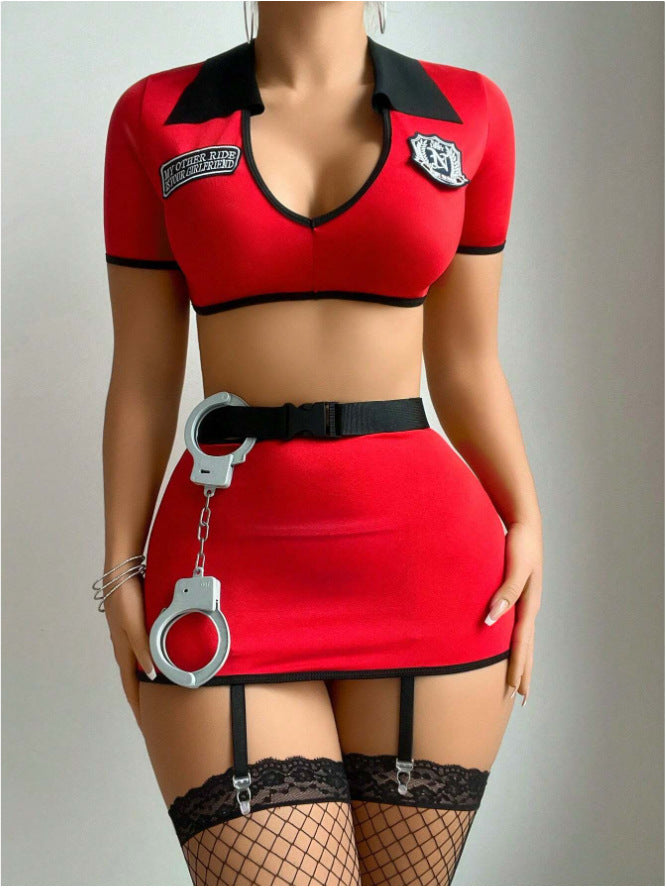 Sexy Police Officer Cosplay Lingerie Set