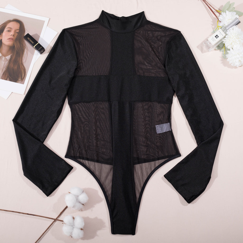 Erotic High-Neck Mesh Teddy to Ignite Your Intimacy