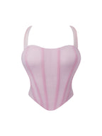 Halter Neck Push-Up Shapewear Corset Top with Boning And Lace-Up Detail