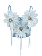 Flower-Appliqué Corset Lingerie Top
