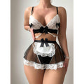 Maid Role Play Lingerie Set with Pearl Chain Detail