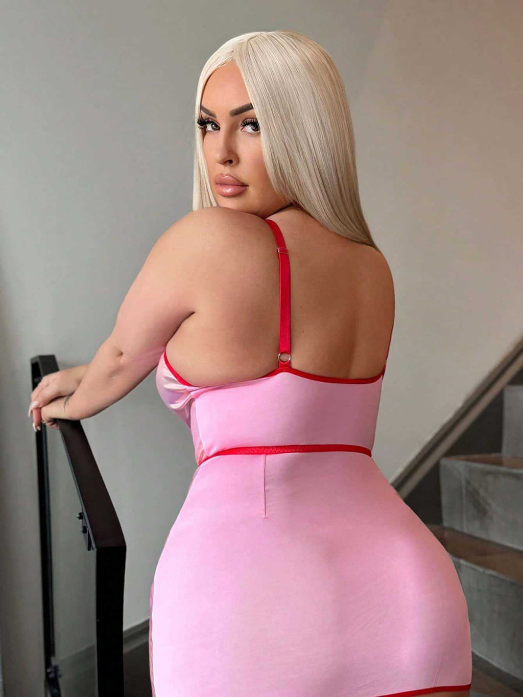Plus Size Sexy Nurse Cosplay Dress with Heart Cross Patches